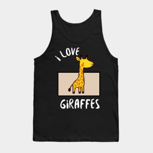 Heartfelt Giraffe - I love Giraffes Tank Top